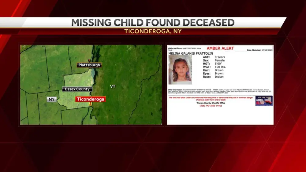 Missing 9-year-old girl found dead in Ticonderoga, New York, police say