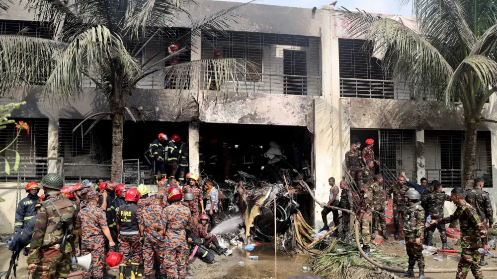 Bangladesh Air Force training jet crashes into school, killing at least 19