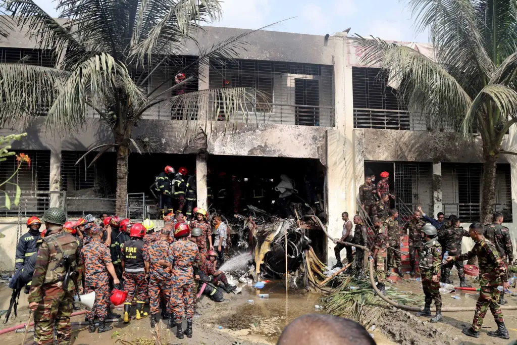 Bangladesh Air Force training jet crashes into school, killing at least 19