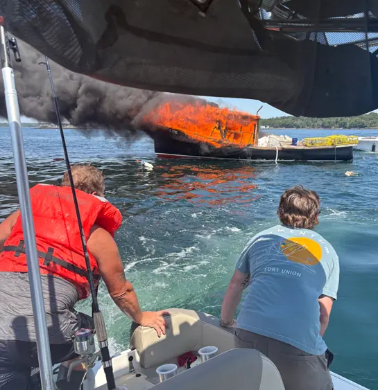 Boater in Maine helps rescue man, dog after lobster boat explosion
