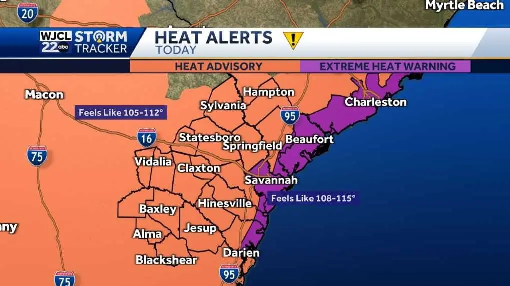 Extreme Heat: Feels like near 110° for the Savannah area as sweltering heat continues
