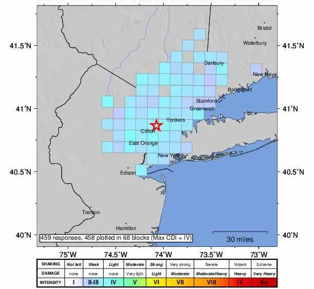 Small earthquake shakes the New York area
