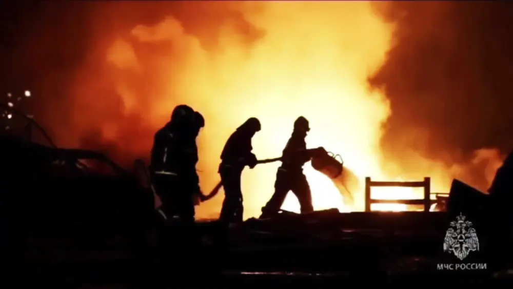 Ukrainian drone attack sparks massive fire at oil depot in Russia’s former Olympic city