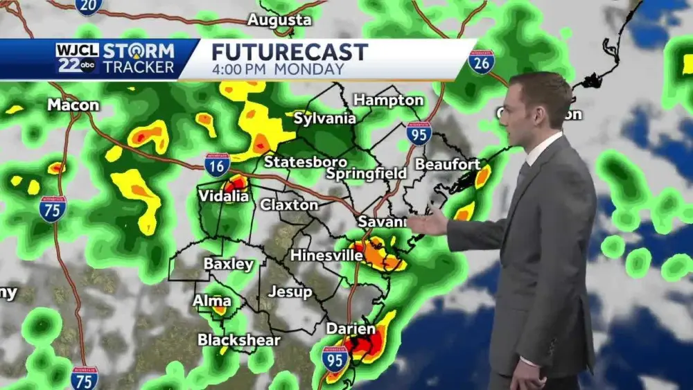 Tracking more showers and thunderstorms on Monday for Southeast Georgia and the Lowcountry