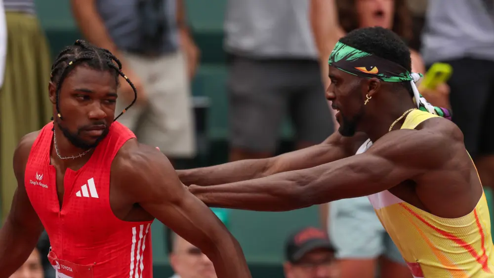 Noah Lyles shoved by rival Kenny Bednarek after his win in 200 meters at US nationals