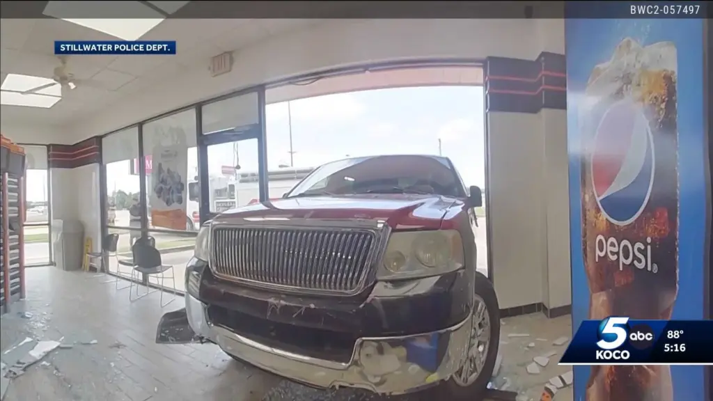 'It’s alright buddy': Oklahoma police comfort boy who accidentally drove truck into Little Caesars