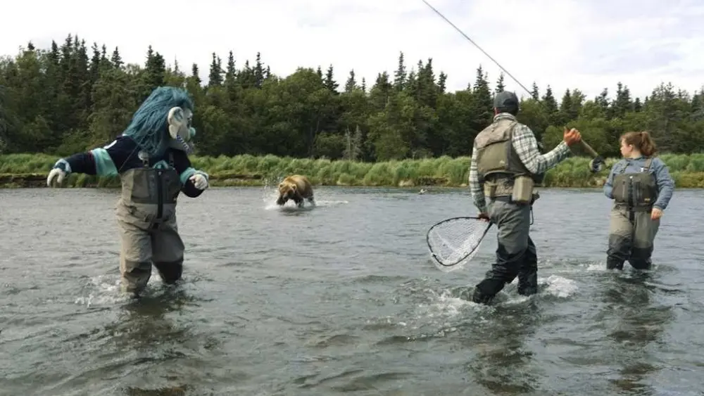 WATCH: Seattle NHL team's mascot has close encounter with brown bear