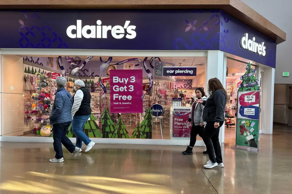 Claire's, a mall staple for tweens, files for bankruptcy — again