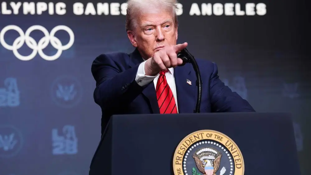 Trump says he wants strong testing to keep transgender athletes out of women's sports at 2028 Olympics