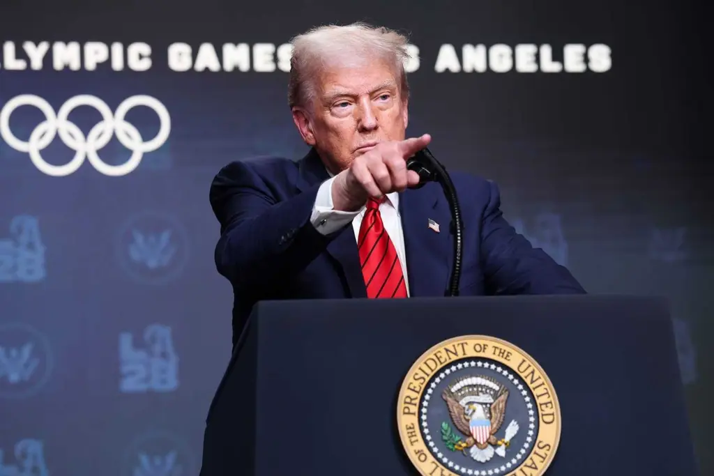 Trump says he wants strong testing to keep transgender athletes out of women's sports at 2028 Olympics