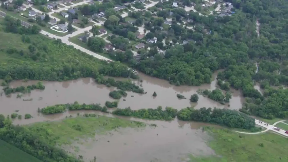 VIDEO: Aerial footage shows Milwaukee underwater after historic floods