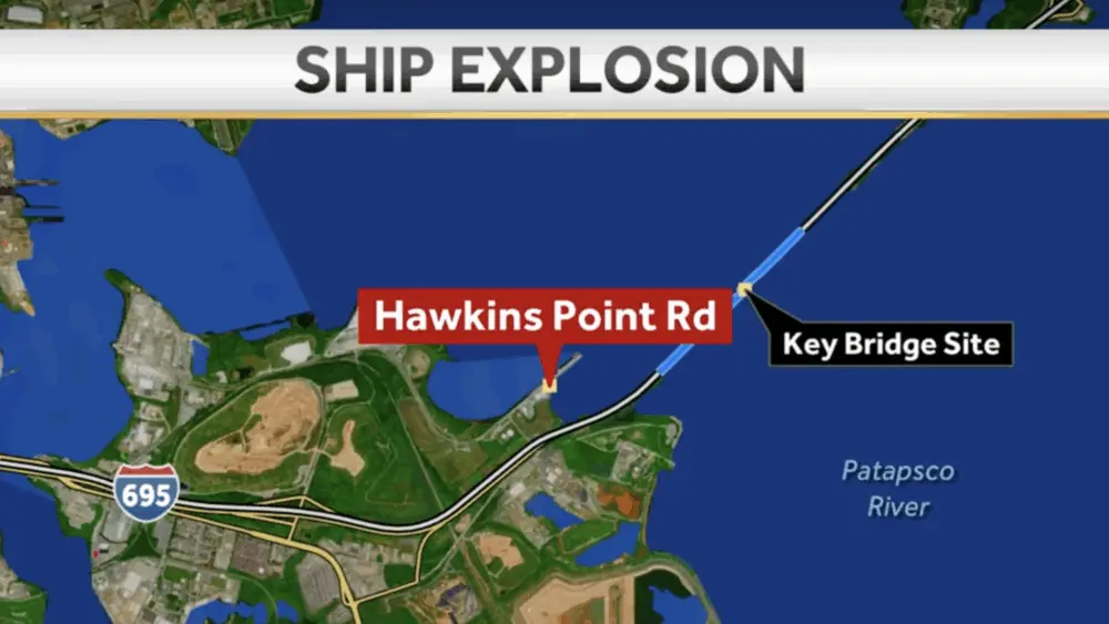 Officials: No injuries after apparent explosion near site of Baltimore's Key Bridge