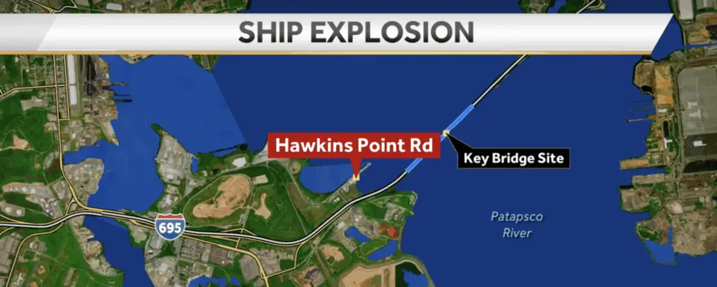 Officials: No injuries after apparent explosion near site of Baltimore's Key Bridge