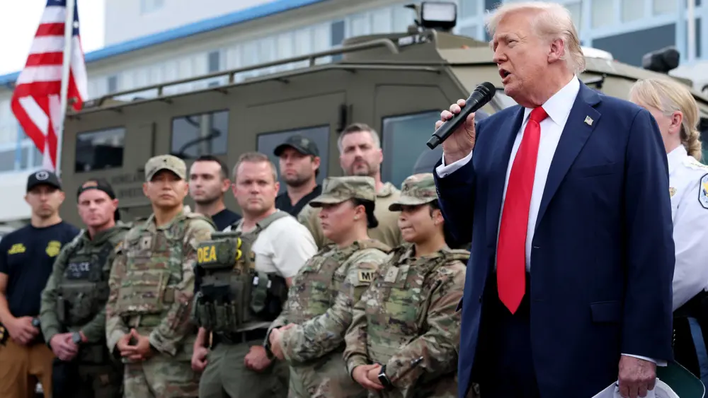 "We're going to make it safe": President Trump thanks National Guard, federal agents amid DC trip