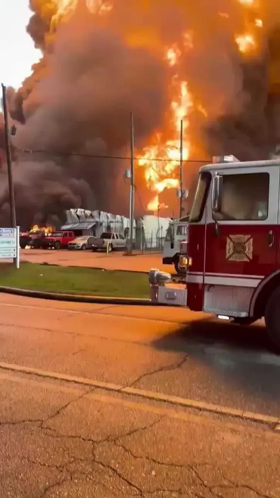 Video shows moment fiery explosion happened at plant in Louisiana