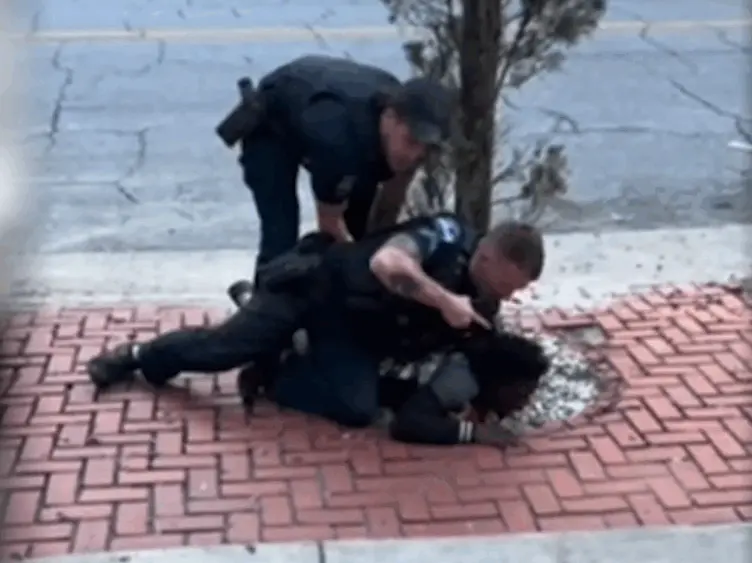 During arrest gun allegedly fell from suspects waist