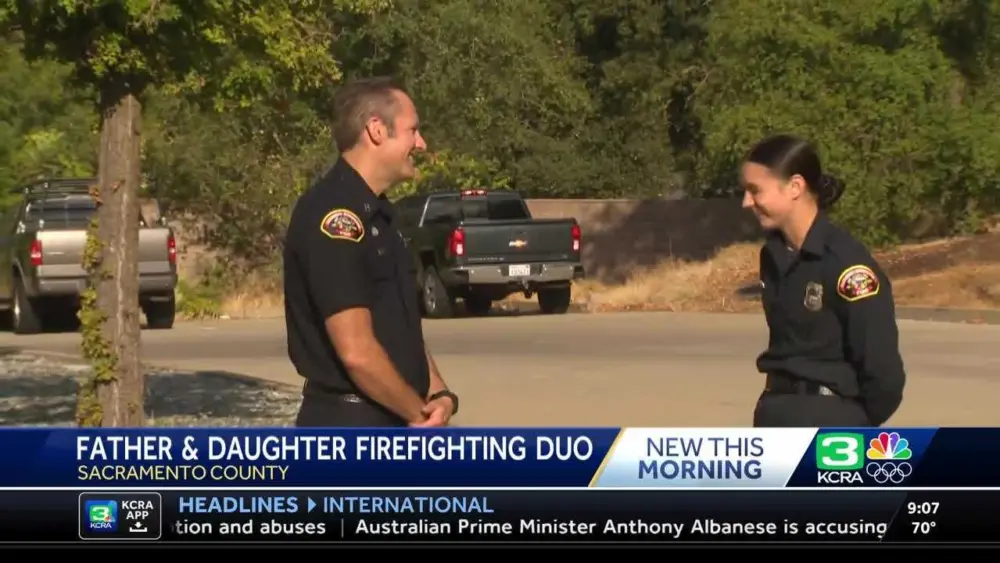 Rare father-daughter milestone celebrated on firefighter's first day on job