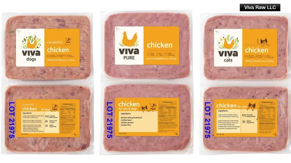 Pet food recalled due to potential contamination of salmonella, listeria