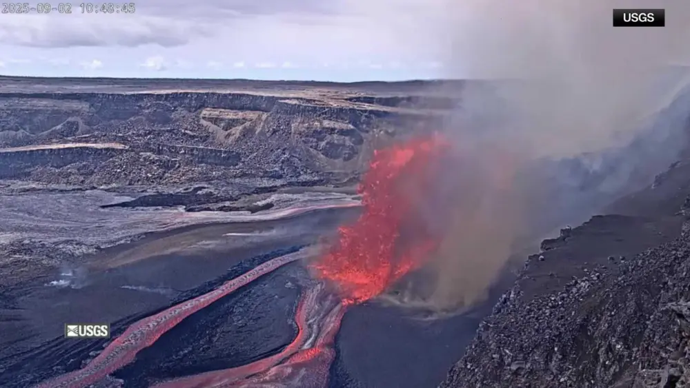 Hawaii's Kilauea volcano erupts with lava pouring out from multiple vents