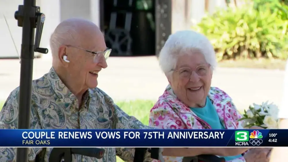 'It went so fast': Couple celebrates 75 years of marriage with vow renewal