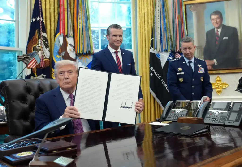 President Trump signs executive order to rename Department of Defense to Department of War