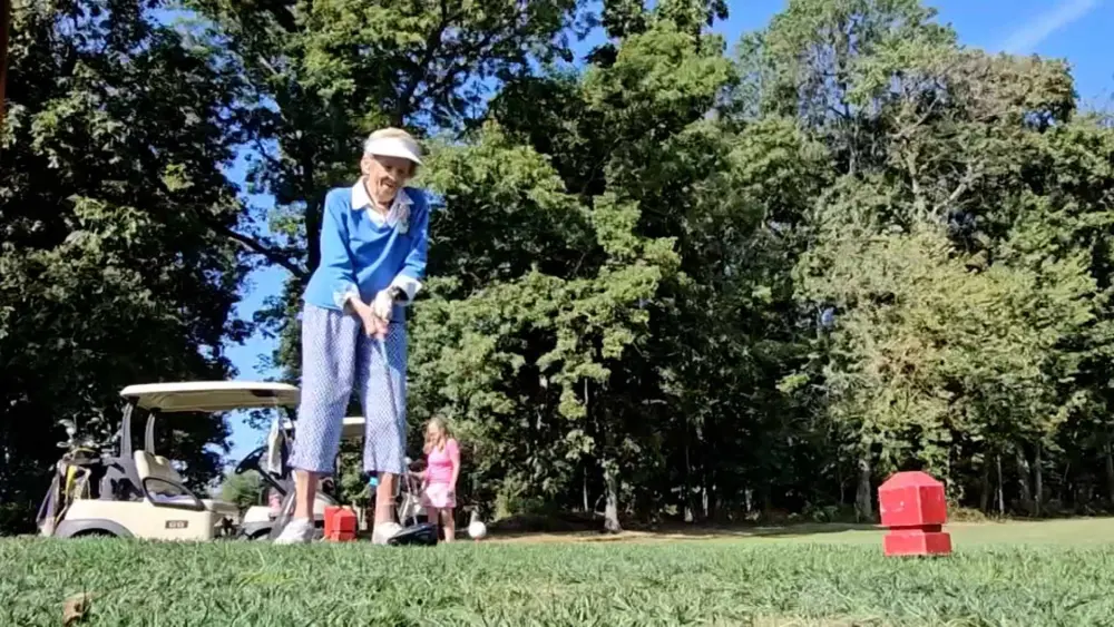 VIDEO: Centenarian golfer who still plays nine holes every week gets a surprise on the green