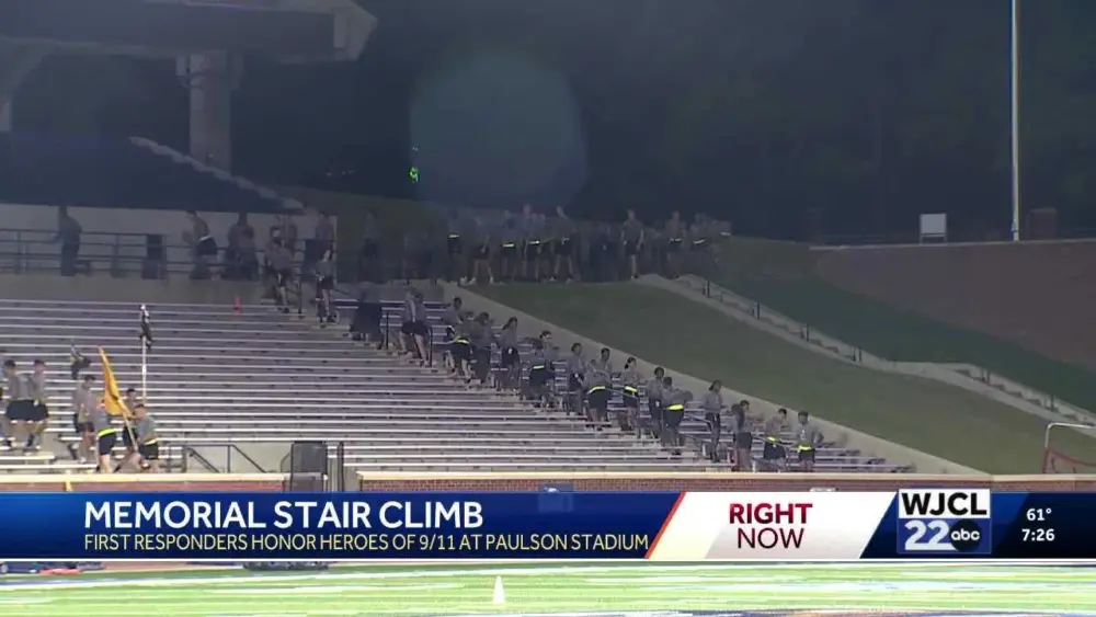 Cadets and first responders honor 9/11 heroes with memorial stair climb at Georgia Southern