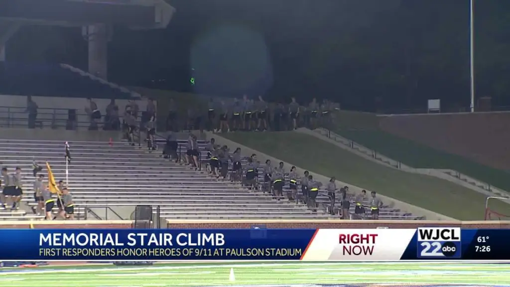 Cadets and first responders honor 9/11 heroes with memorial stair climb at Georgia Southern
