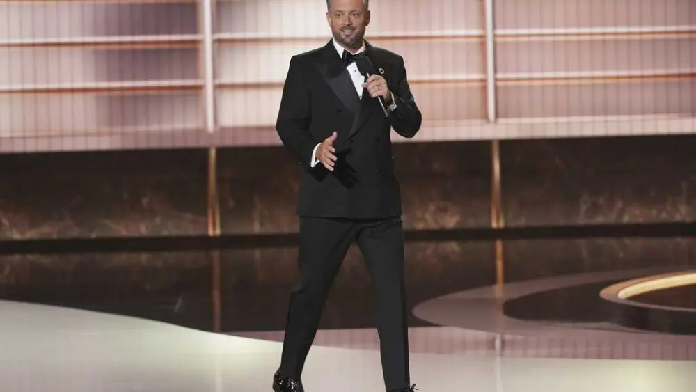 Nate Bargatze opens the 2025 Emmy Awards, where 'The Studio' and 'Severance' are favorites