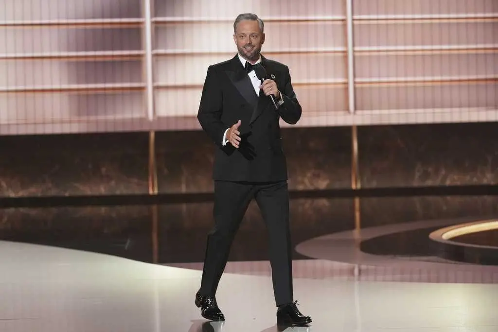 Nate Bargatze opens the 2025 Emmy Awards, where 'The Studio' and 'Severance' are favorites