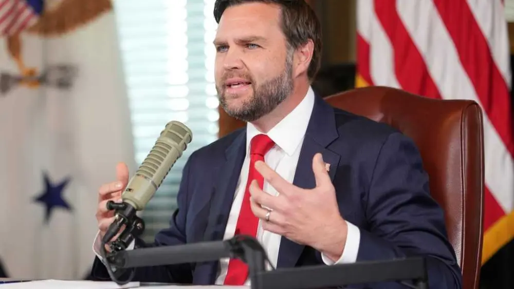 Vance hosts Kirk's radio show and says he'll honor his friend by being a better husband and father