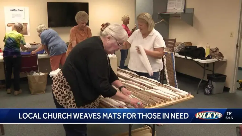 Church turns plastic bags into sleeping mats for people in need
