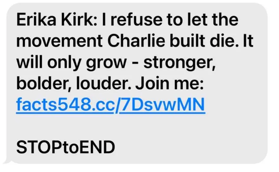 Effingham County deputies warn residents about Erika Kirk text scam