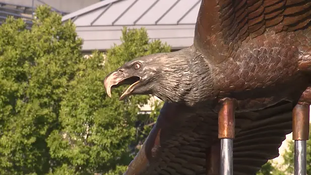 Georgia Southern unveils statue honoring beloved bald eagle mascot, Freedom