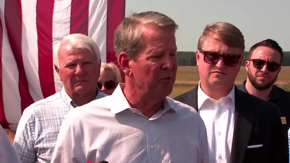 Georgia Gov. Kemp addresses immigration raid fallout while celebrating Rivian groundbreaking