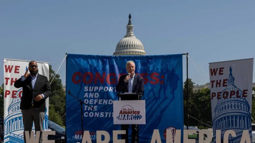160-mile march for democracy arrives in Washington from Philadelphia