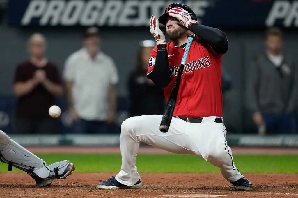 Scary moment as Guardians' David Fry is struck in the face by 99 mph pitch