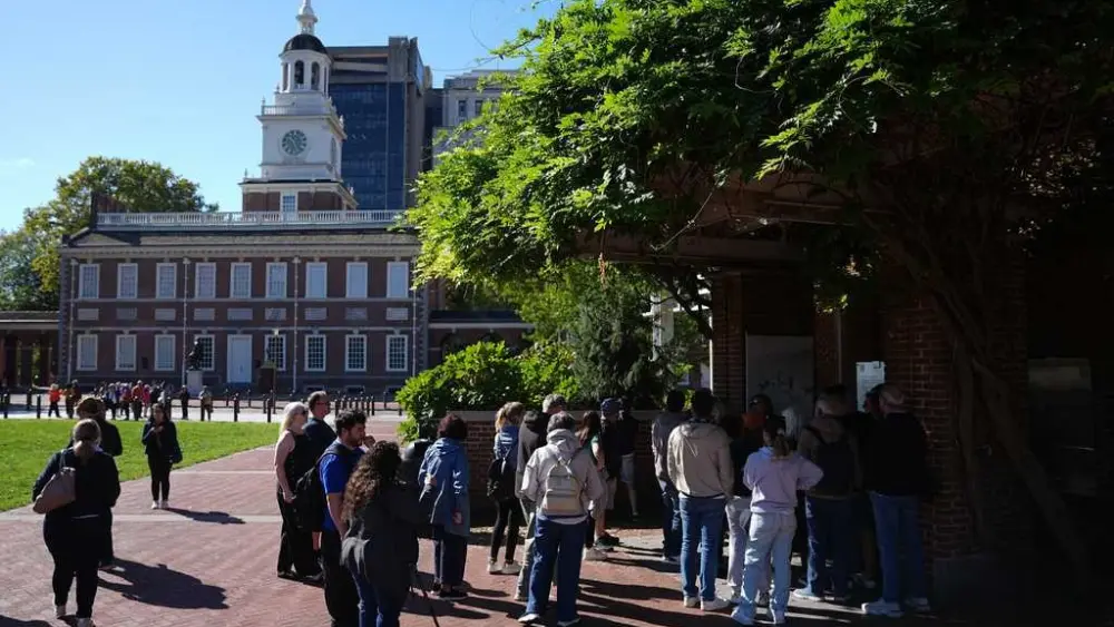 National parks will remain 'generally' open during the shutdown, but Liberty Bell doors are closed
