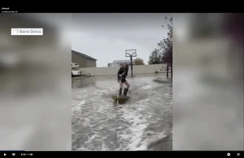 VIDEO: Utah family wake surfs in their backyard after record rainfall