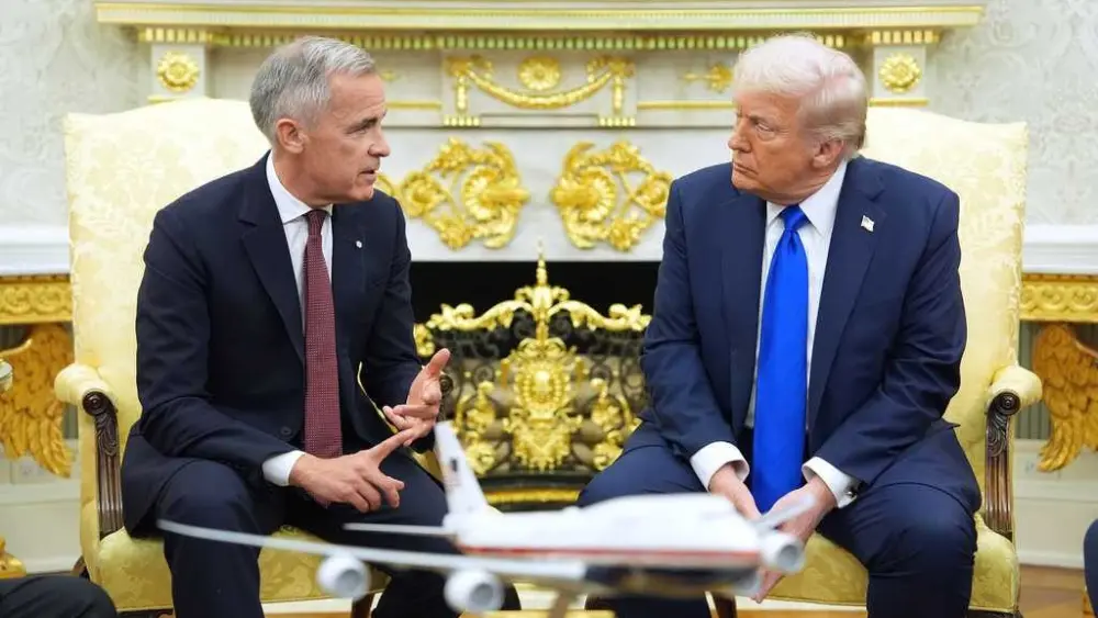 Trump expresses ambivalence toward the future of US-Mexico-Canada trade deal as he meets with Carney