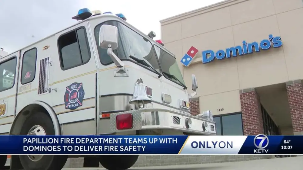 Firefighters team up with Domino's to deliver fire safety