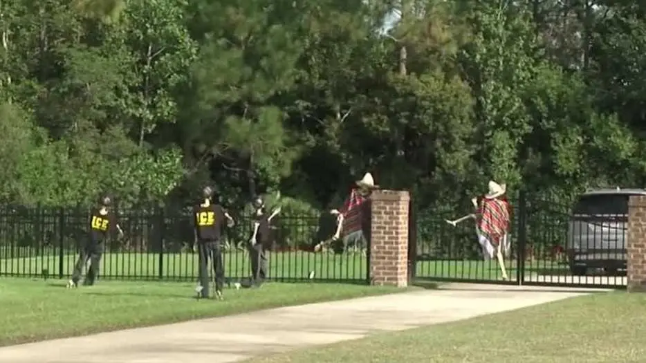 ICE-themed Halloween display at Alabama sheriff's home sparks backlash