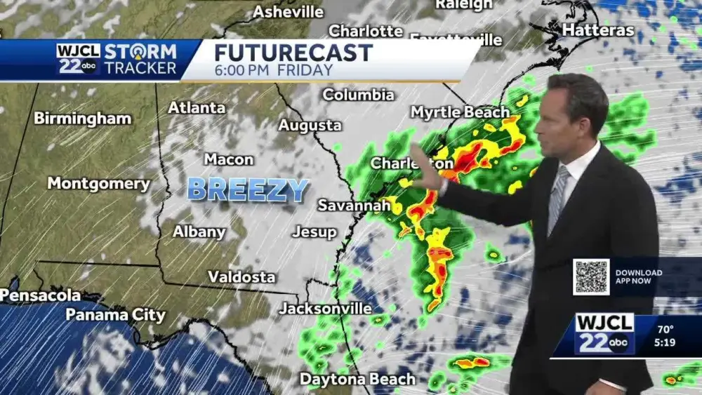 Coastal low to deliver rain chances, gusty winds to Southeast Georgia, Lowcountry
