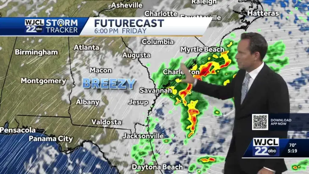 Coastal low to deliver rain chances, gusty winds to Southeast Georgia, Lowcountry