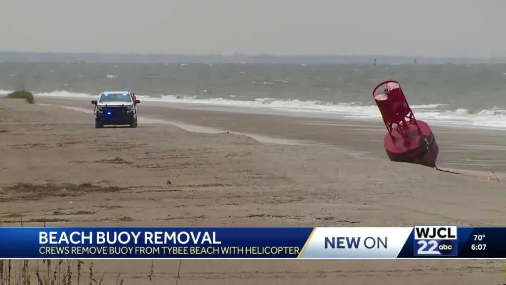 Massive buoy removed from Tybee Island beach after rare arrival