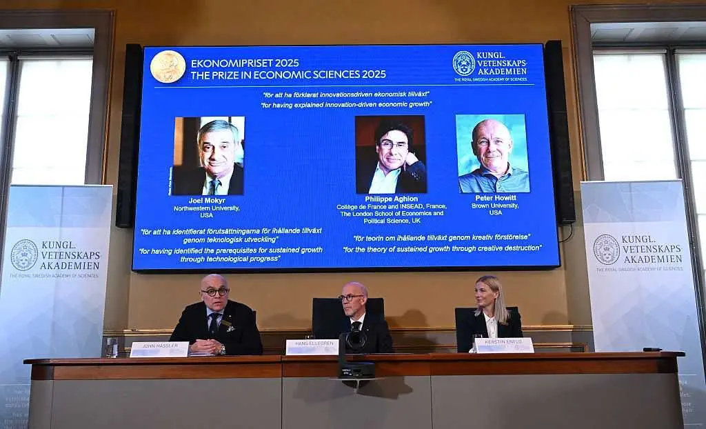 Nobel economics prize goes to 3 researchers for explaining innovation-driven economic growth