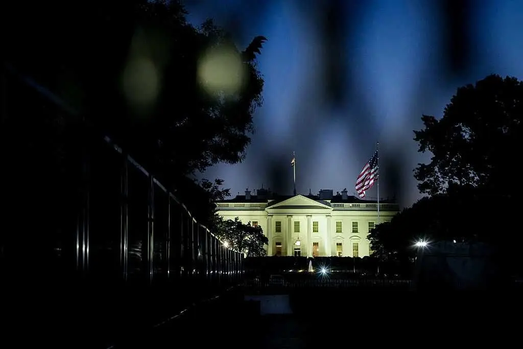 Man taken into custody after driving his car into security gate outside White House, authorities say