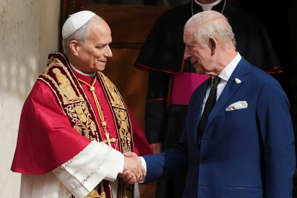 King Charles III prays with pope in historic visit, a welcome respite from royal troubles at home