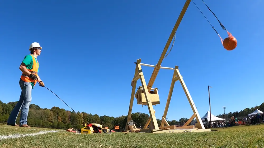 Pumpkin Chunkin': Georgia college students launch pumpkins hundreds of feet into the air