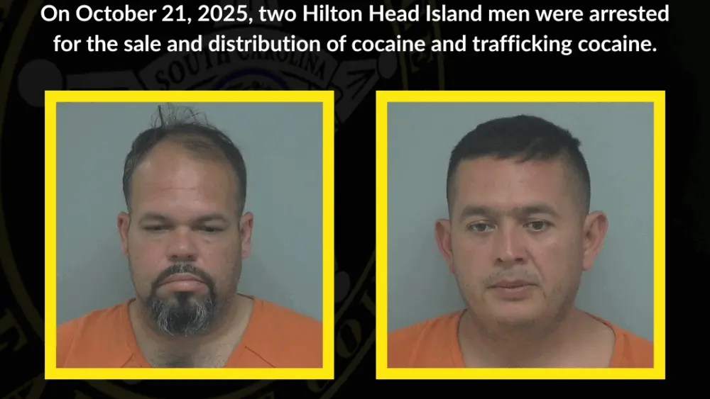 Two men living on Hilton Head Island arrested for cocaine trafficking